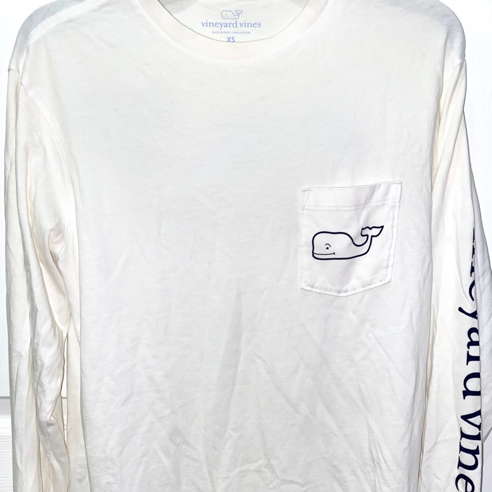 vineyard vines white xs long sleeve tee